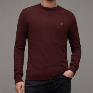All Saints Red Merino Wool Sweater